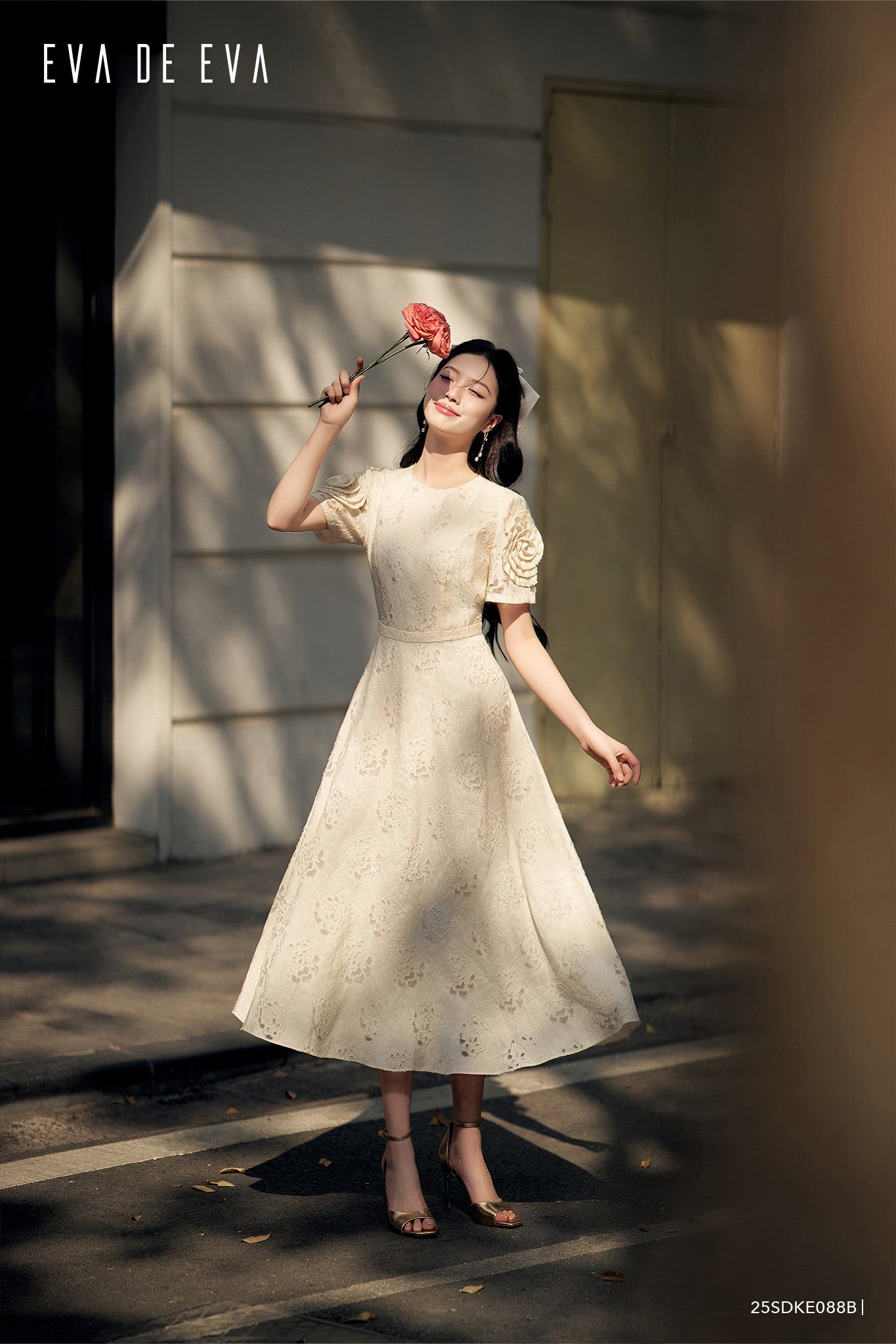 Đầm tay ngắn,  25SDKE088B 