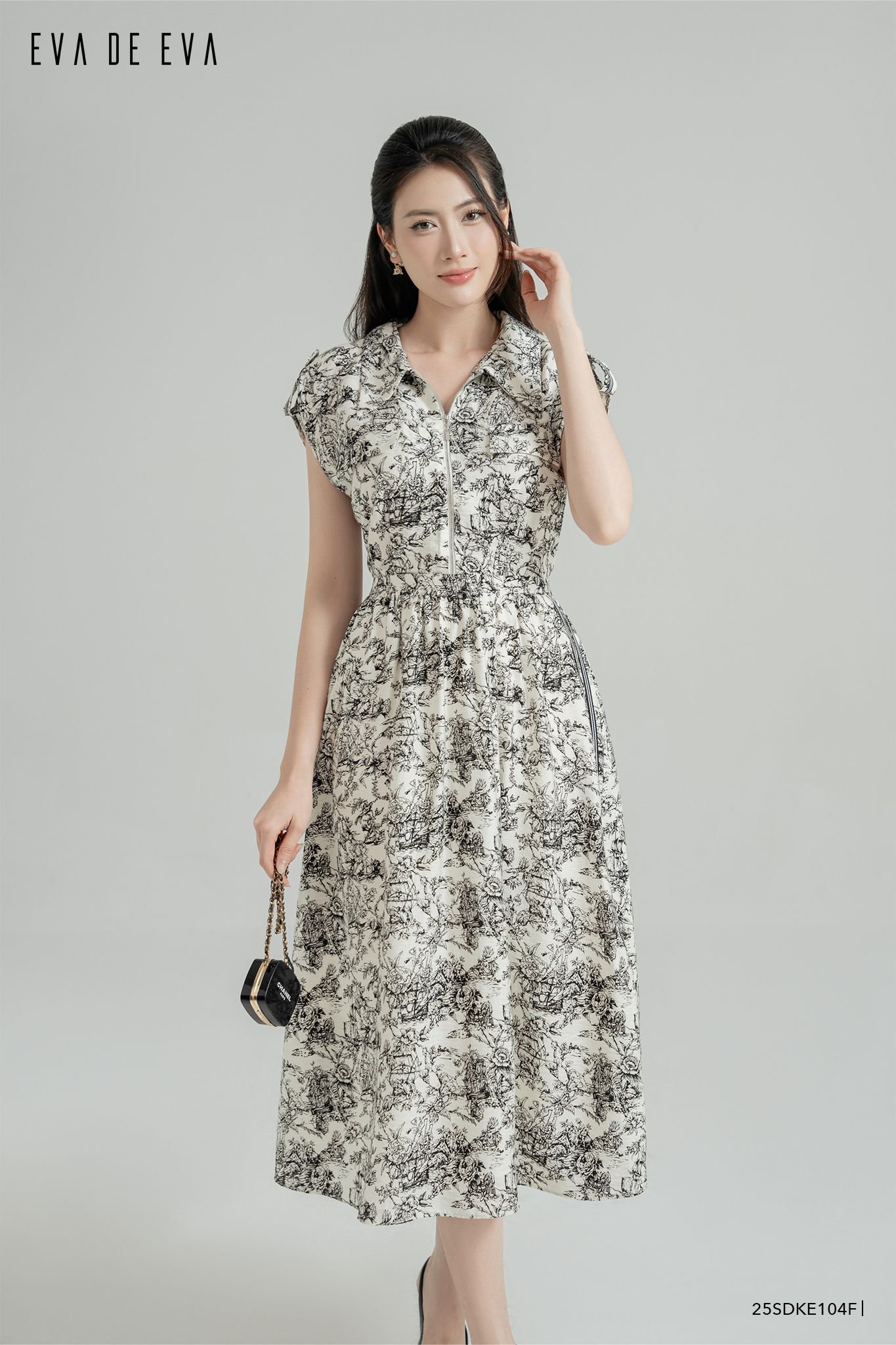  Đầm tay ngắn,  25SDKE104F 