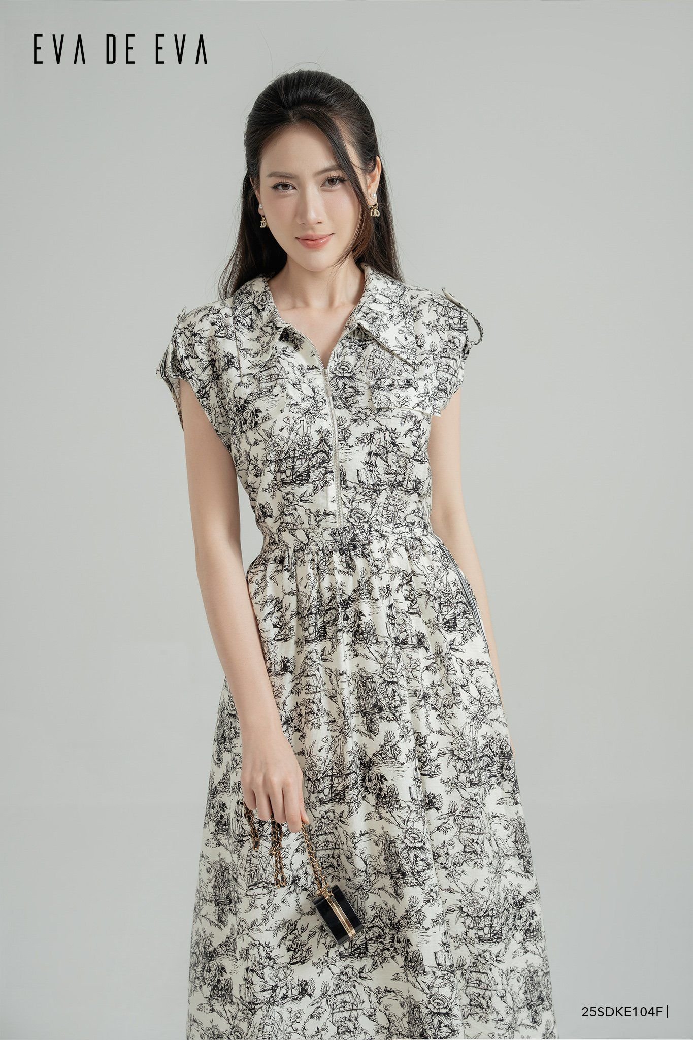  Đầm tay ngắn,  25SDKE104F 