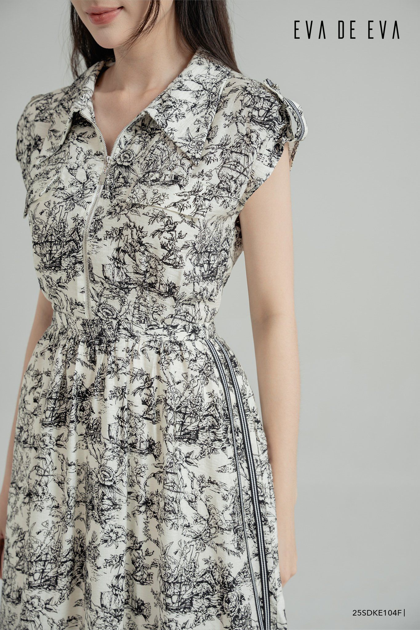  Đầm tay ngắn,  25SDKE104F 