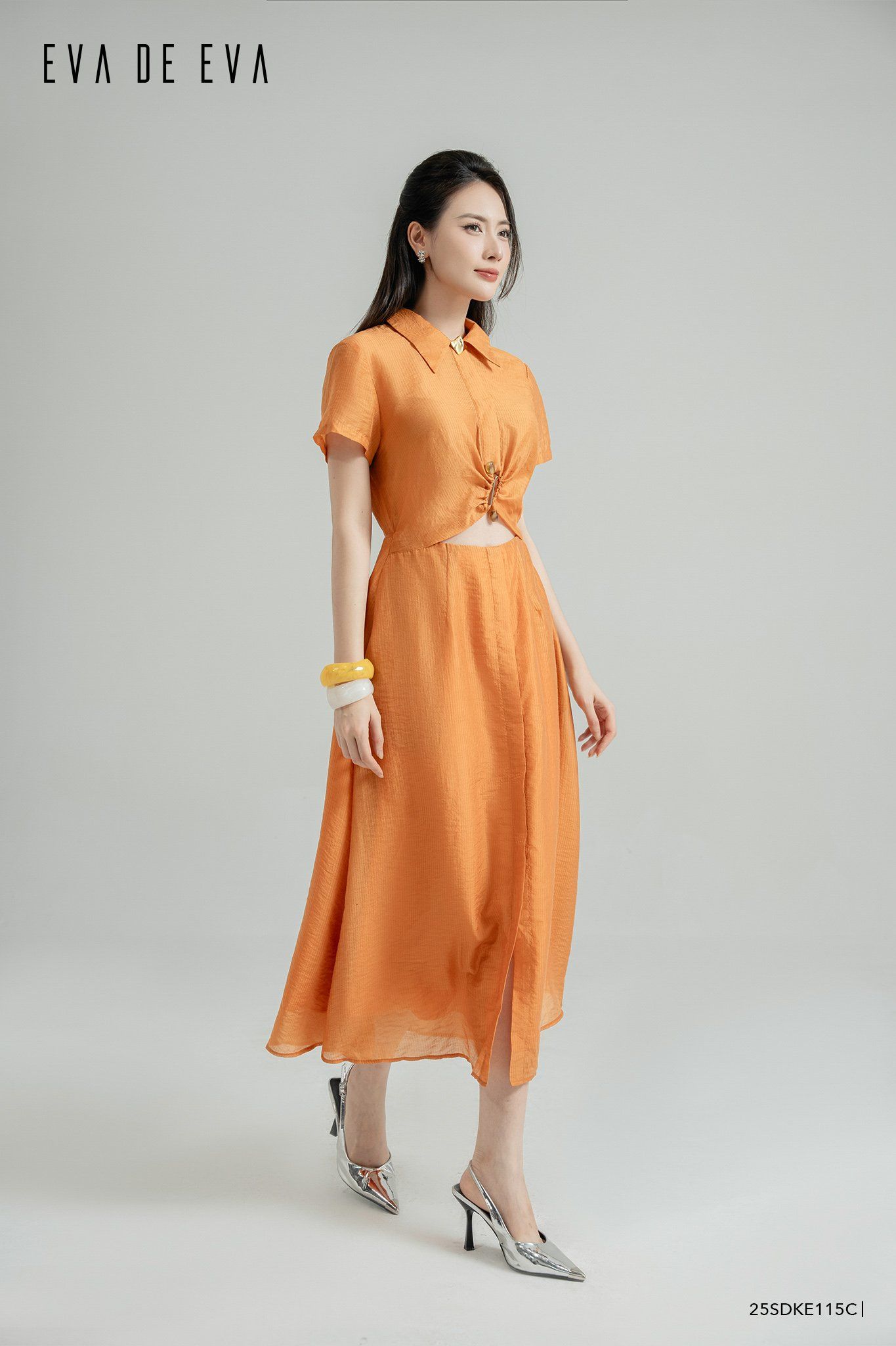  Đầm tay ngắn,  25SDKE115C 