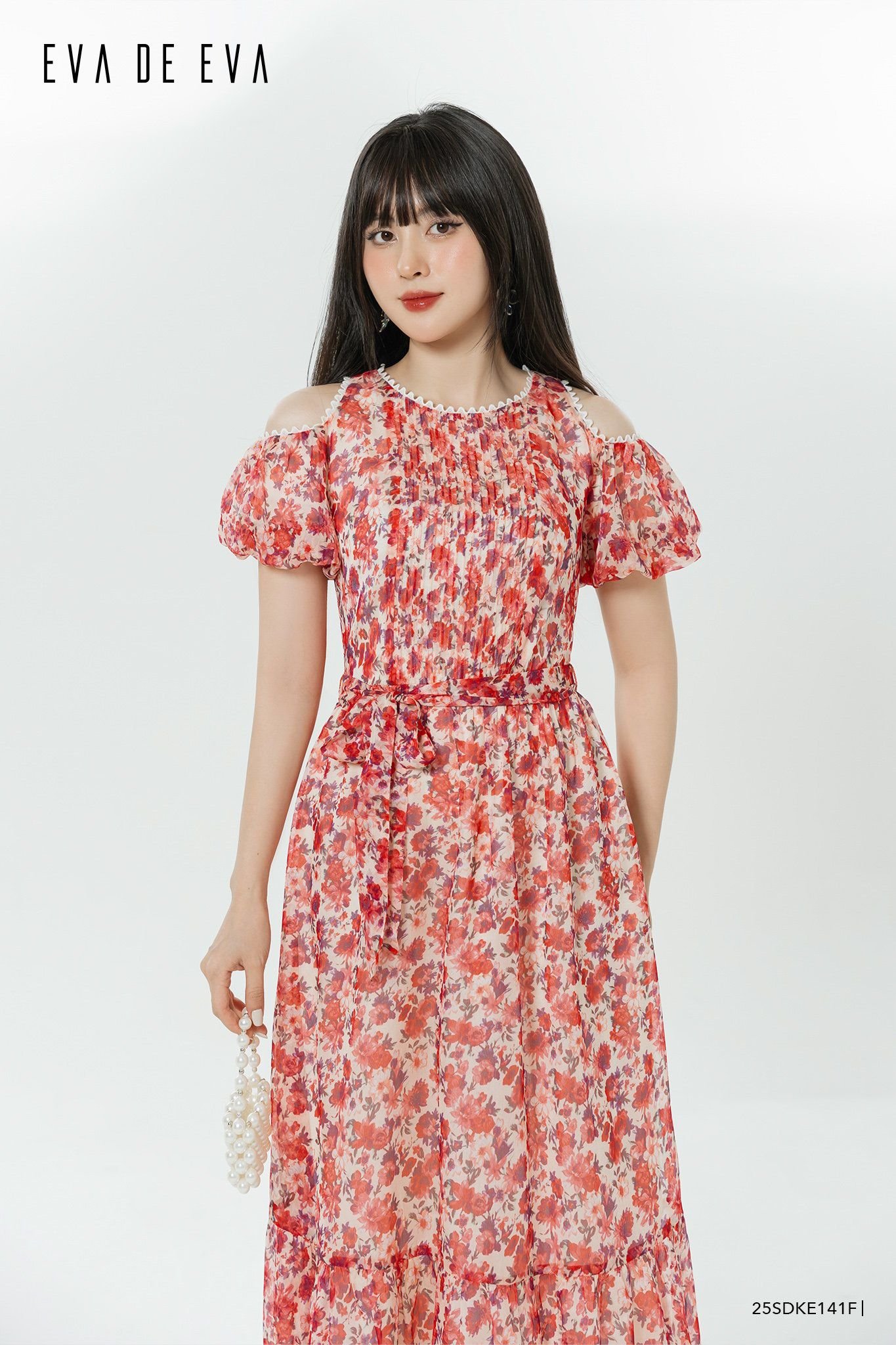  Đầm tay ngắn, Dáng thắt eo 25SDKE141F 