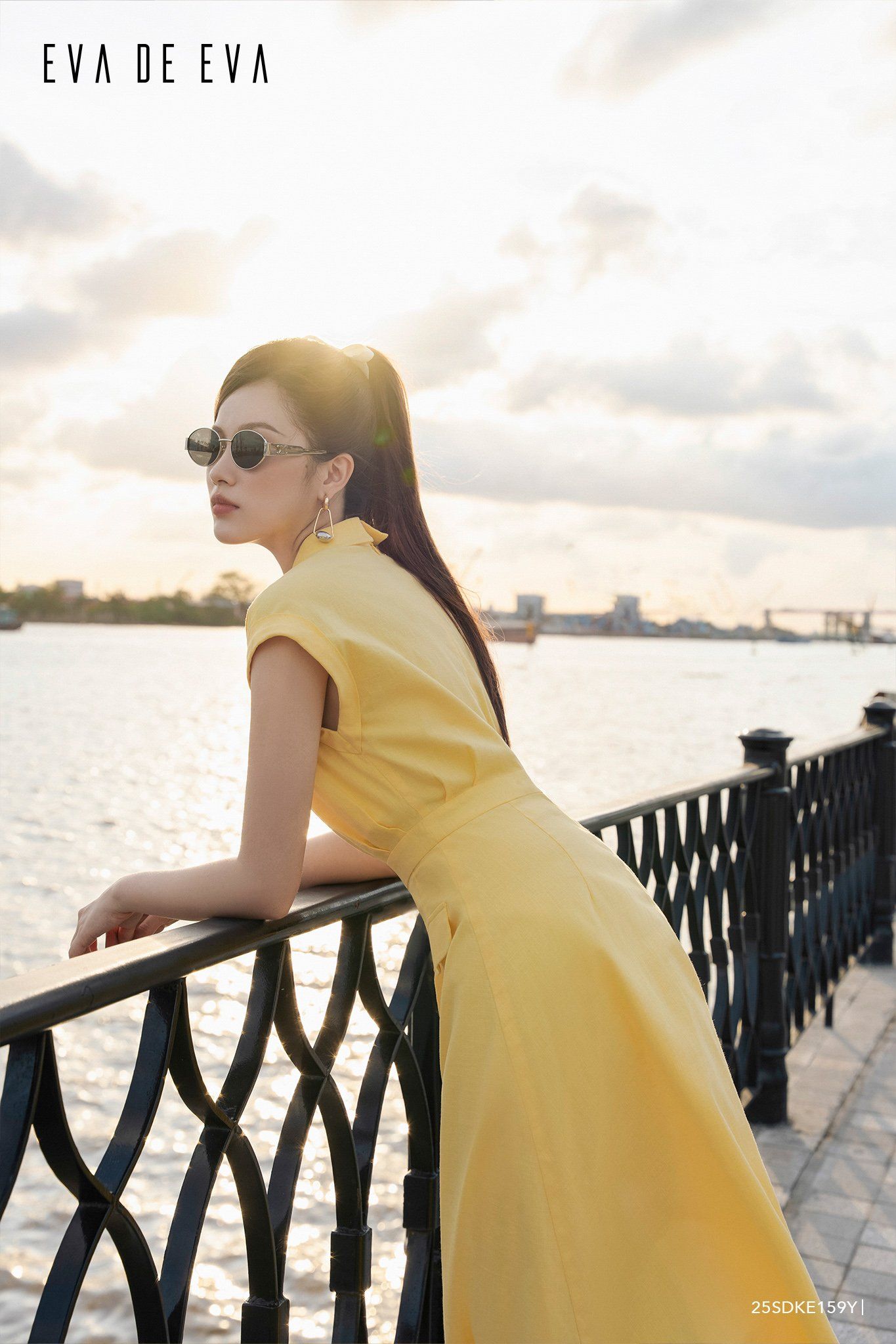  Đầm tay ngắn,  25SDKE159Y 