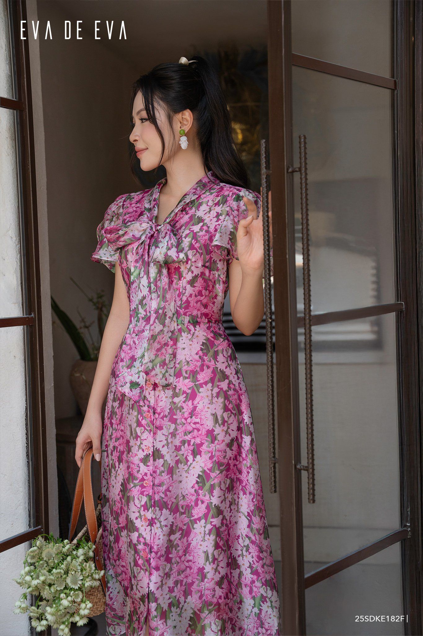  Đầm tay ngắn,  25SDKE182F 
