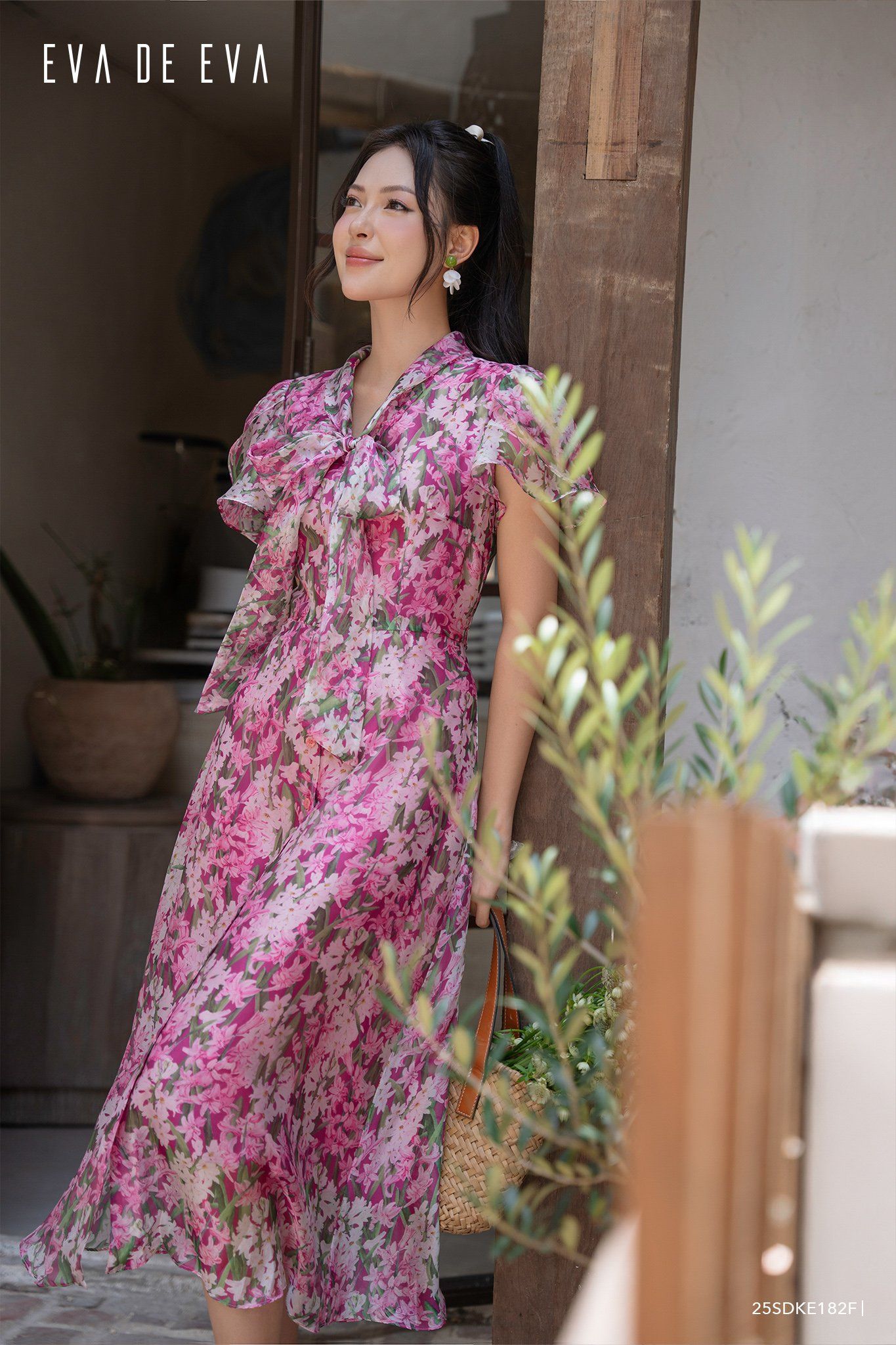  Đầm tay ngắn,  25SDKE182F 