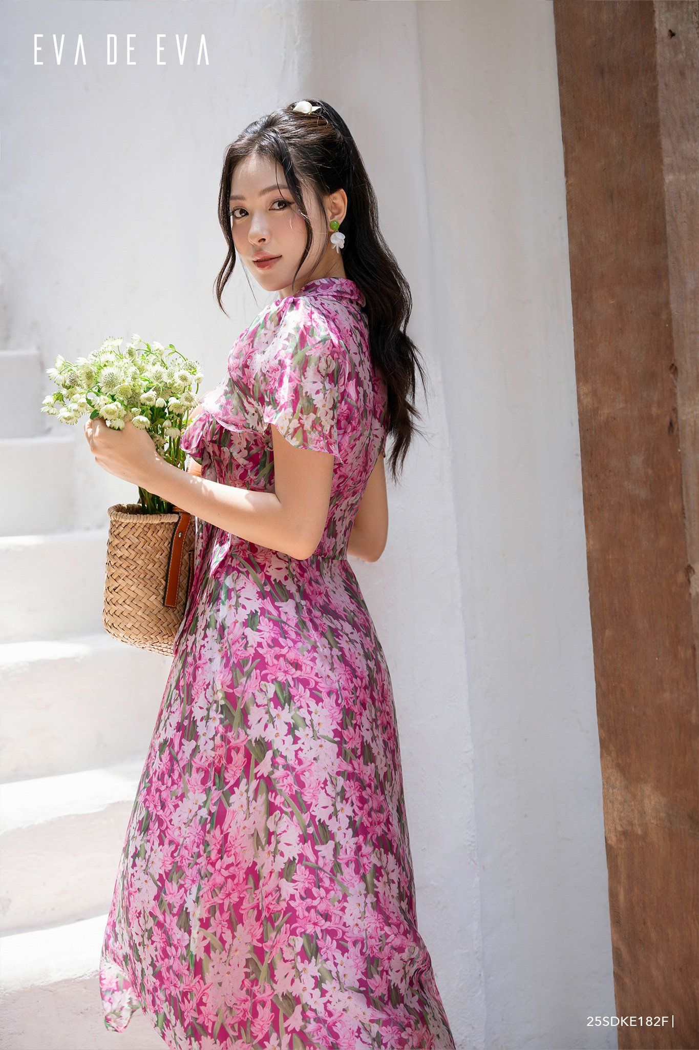  Đầm tay ngắn,  25SDKE182F 