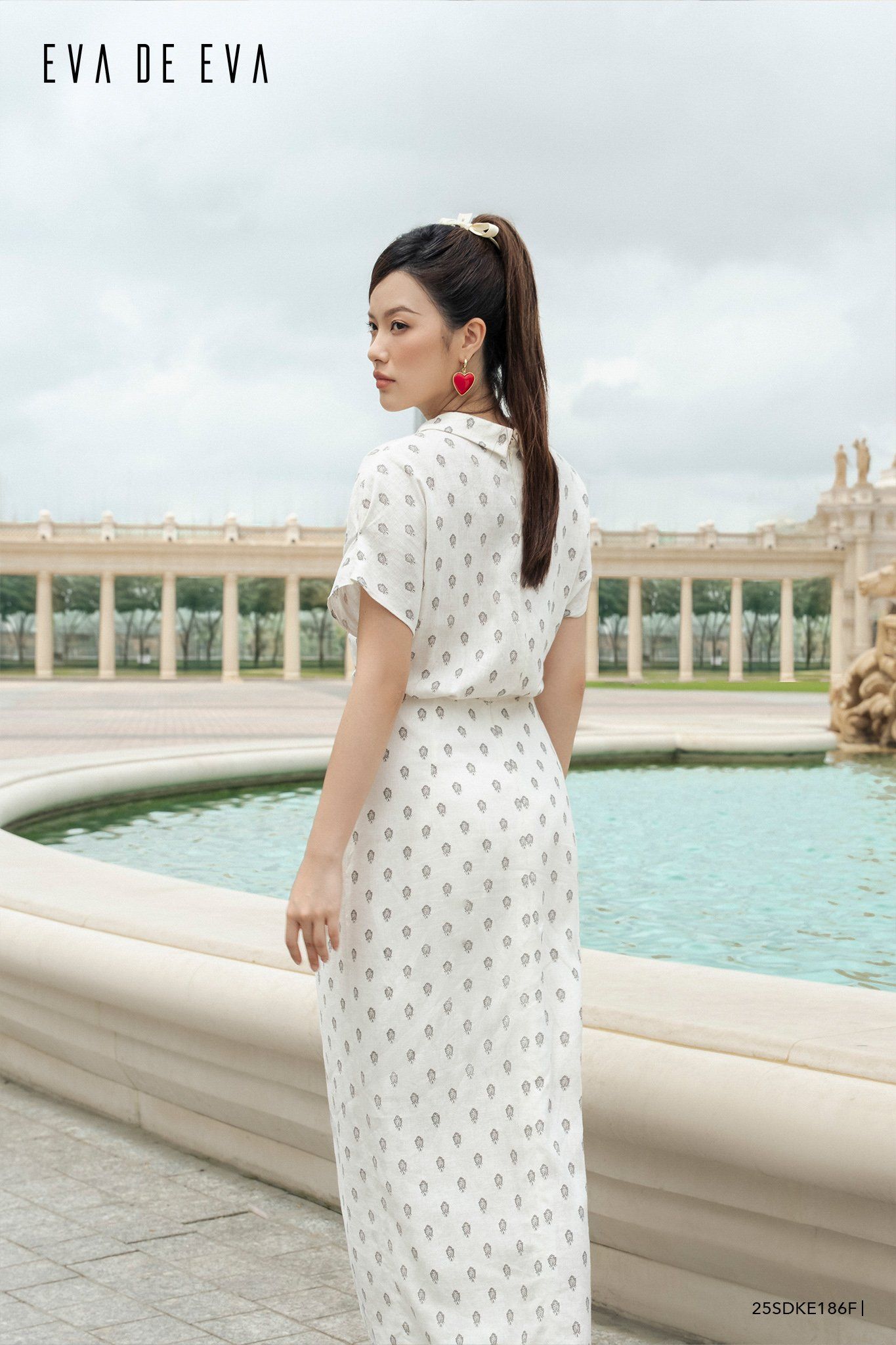  Đầm tay ngắn, Dáng thắt eo 25SDKE186F 