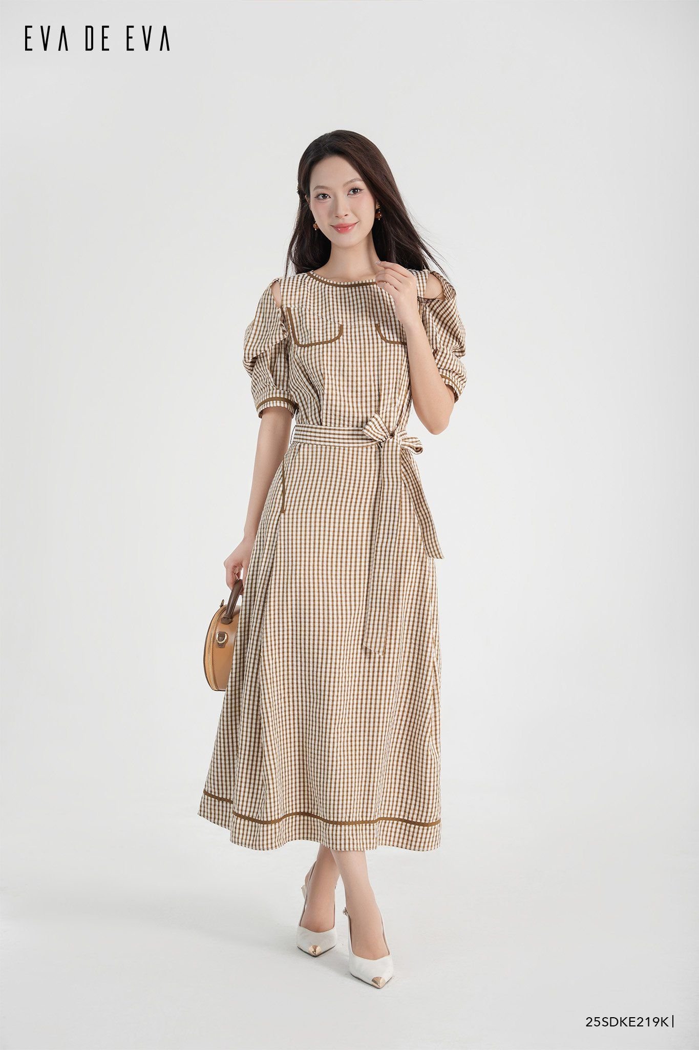  Đầm tay ngắn, Dáng thắt eo 25SDKE219K 