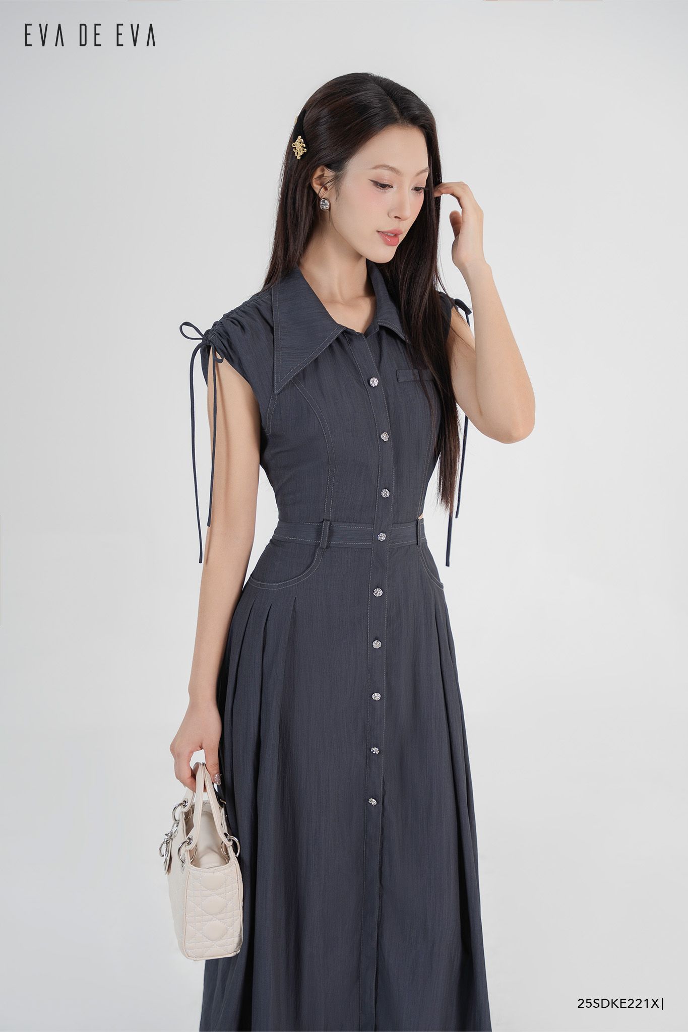  Đầm tay ngắn, Dáng thắt eo 25SDKE221X 