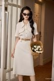  Đầm tay ngắn, Dáng thắt eo 25SDKE241B 