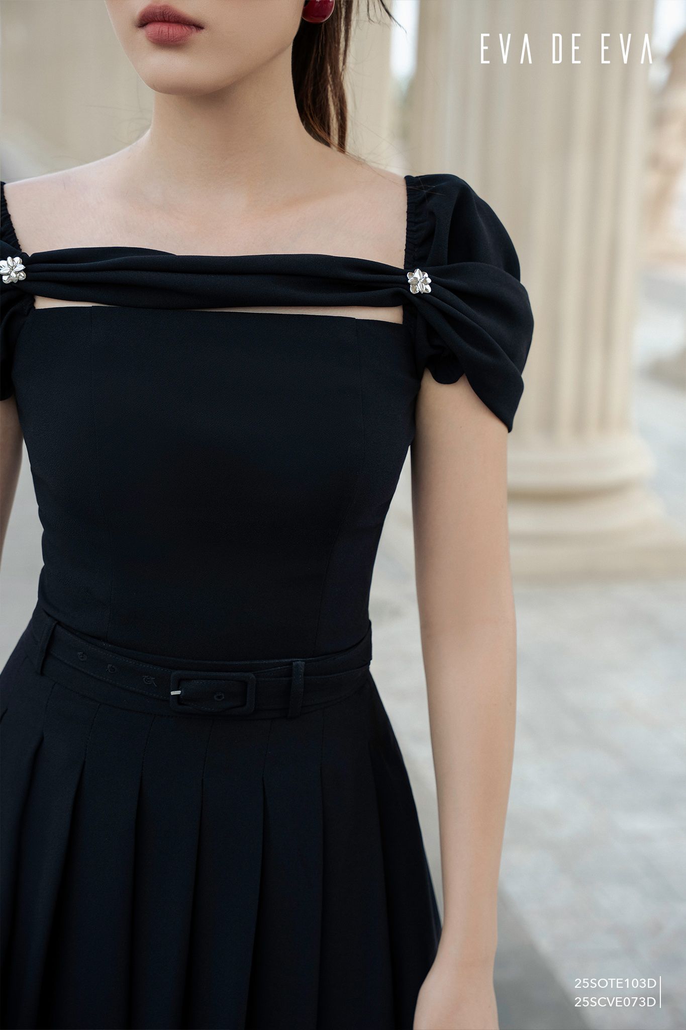  Chân váy Midi, Xếp ly 25SCVE073D 