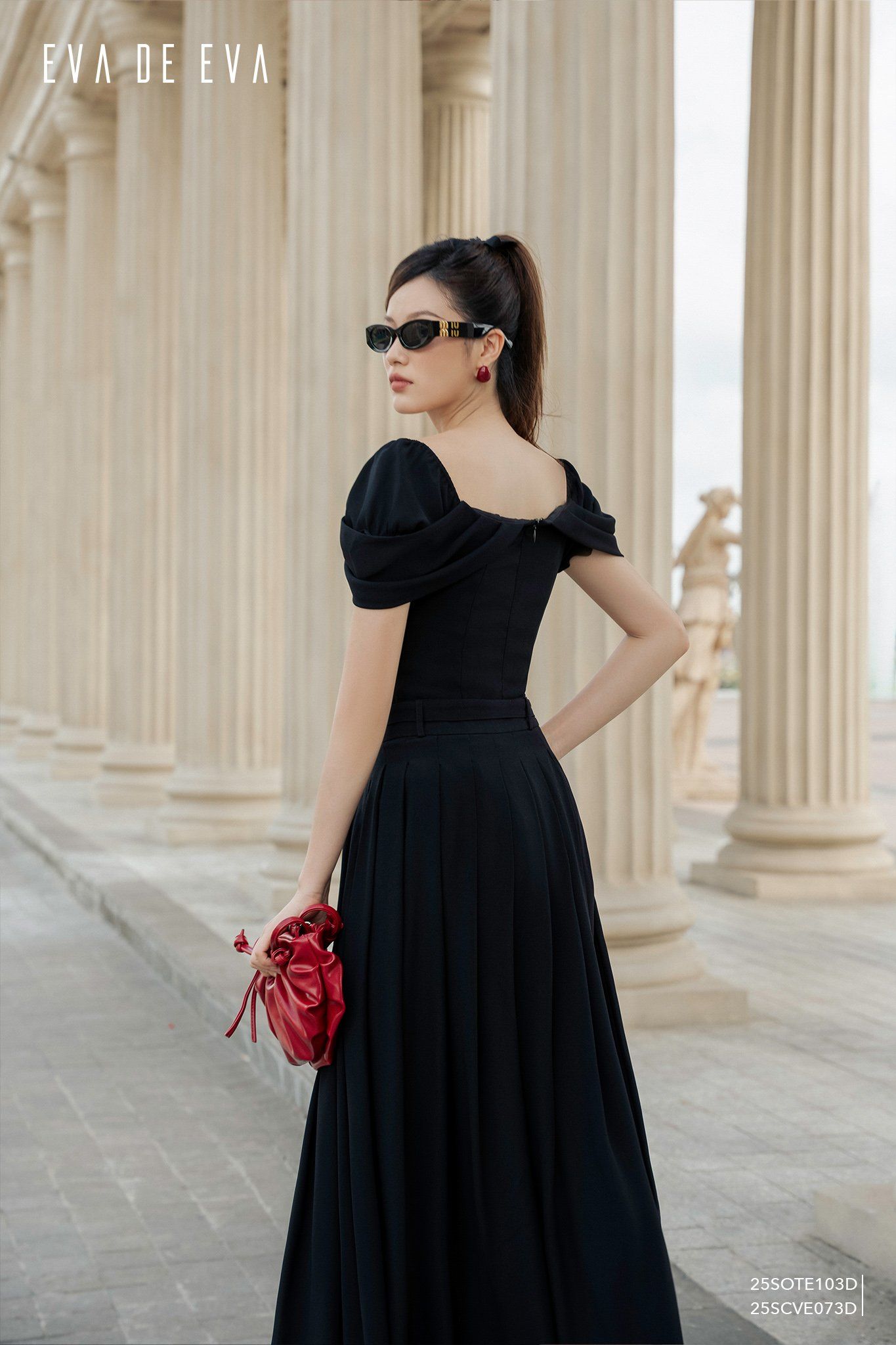  Chân váy Midi, Xếp ly 25SCVE073D 