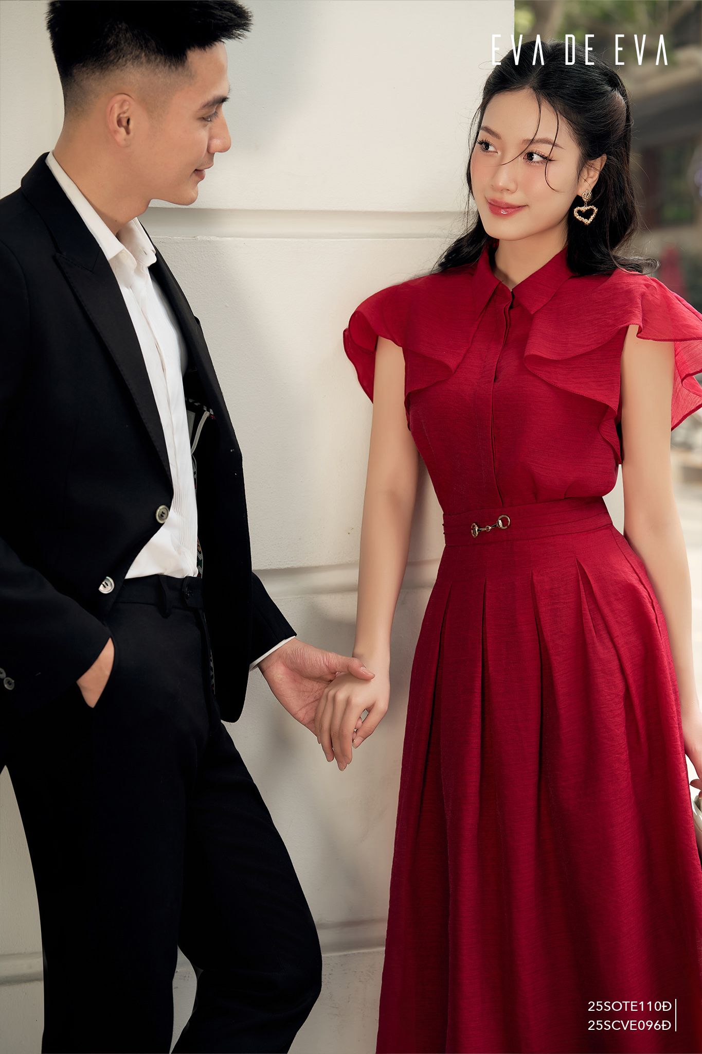  Chân váy Midi, Xếp ly 25SCVE096Đ 