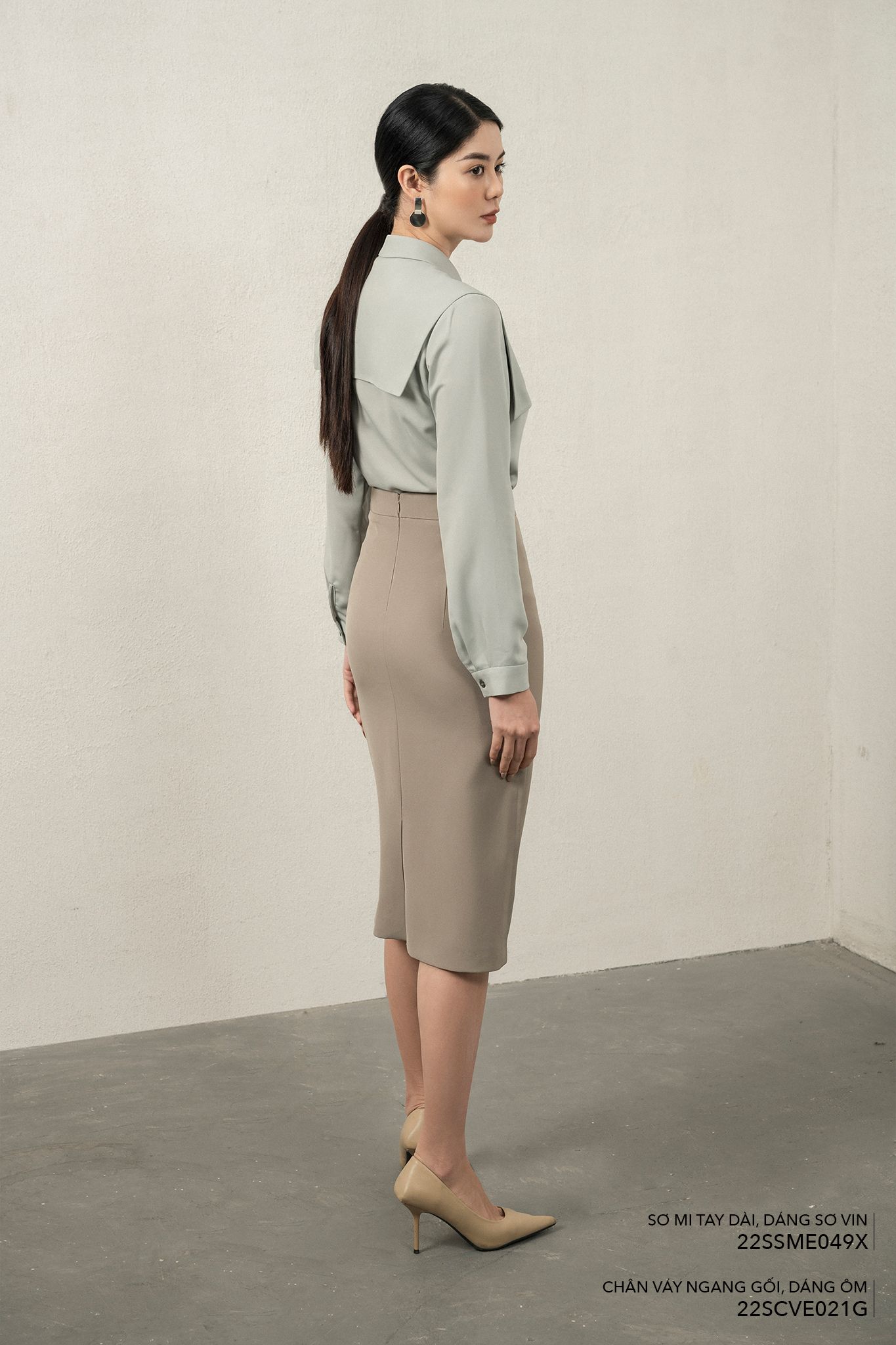  Sơ mi tay dài, Dáng sơ vin 22SSME049X 