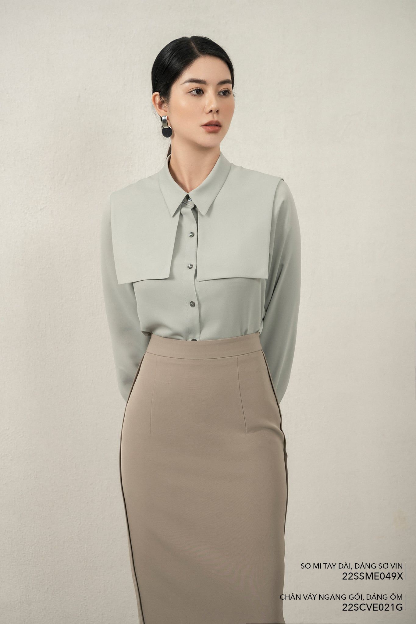  Sơ mi tay dài, Dáng sơ vin 22SSME049X 