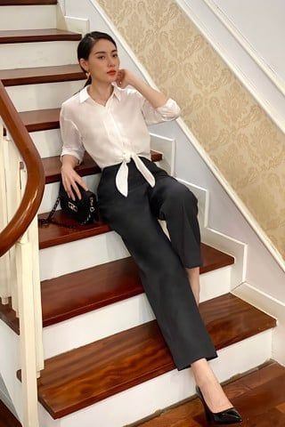  Sơ mi tay lỡ, Dáng croptop 21ASME023T 