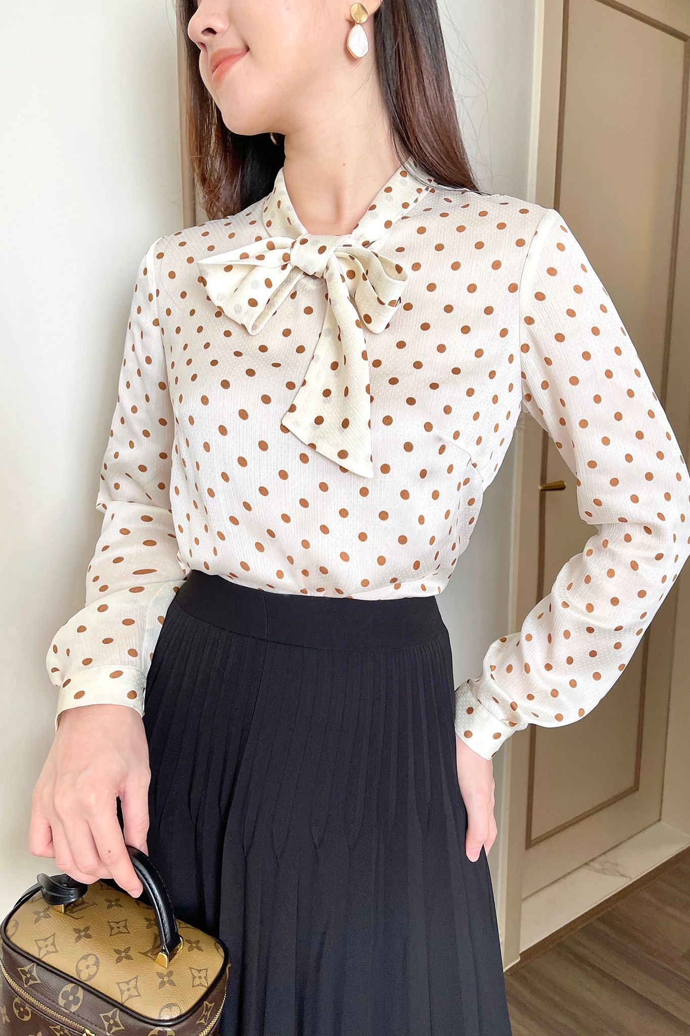  Chân váy Midi, Xếp ly 21ACVE057D 