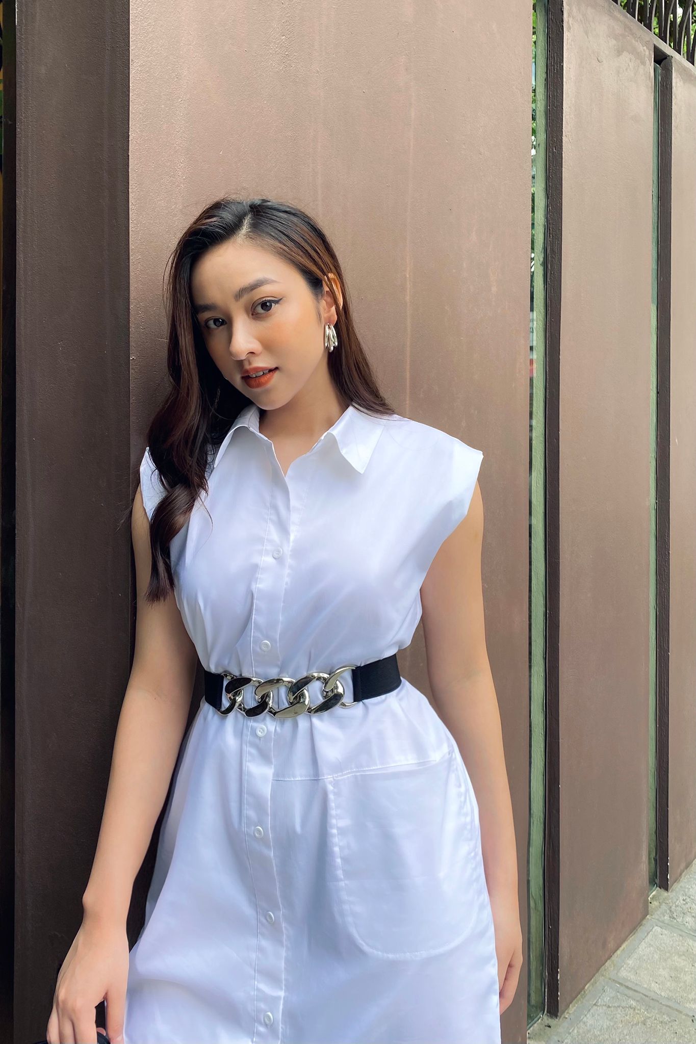  Đầm tay ngắn, Dáng suông 21ADKO003T 