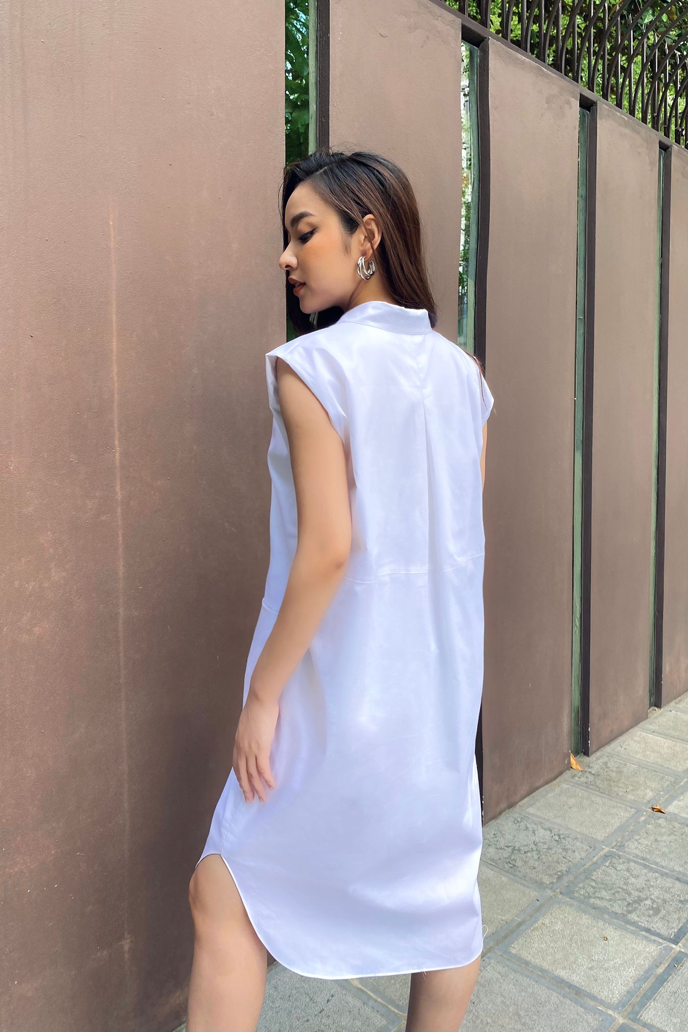  Đầm tay ngắn, Dáng suông 21ADKO003T 