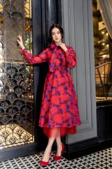  Đầm tay dài, Dáng thắt eo 21SDKE035F 