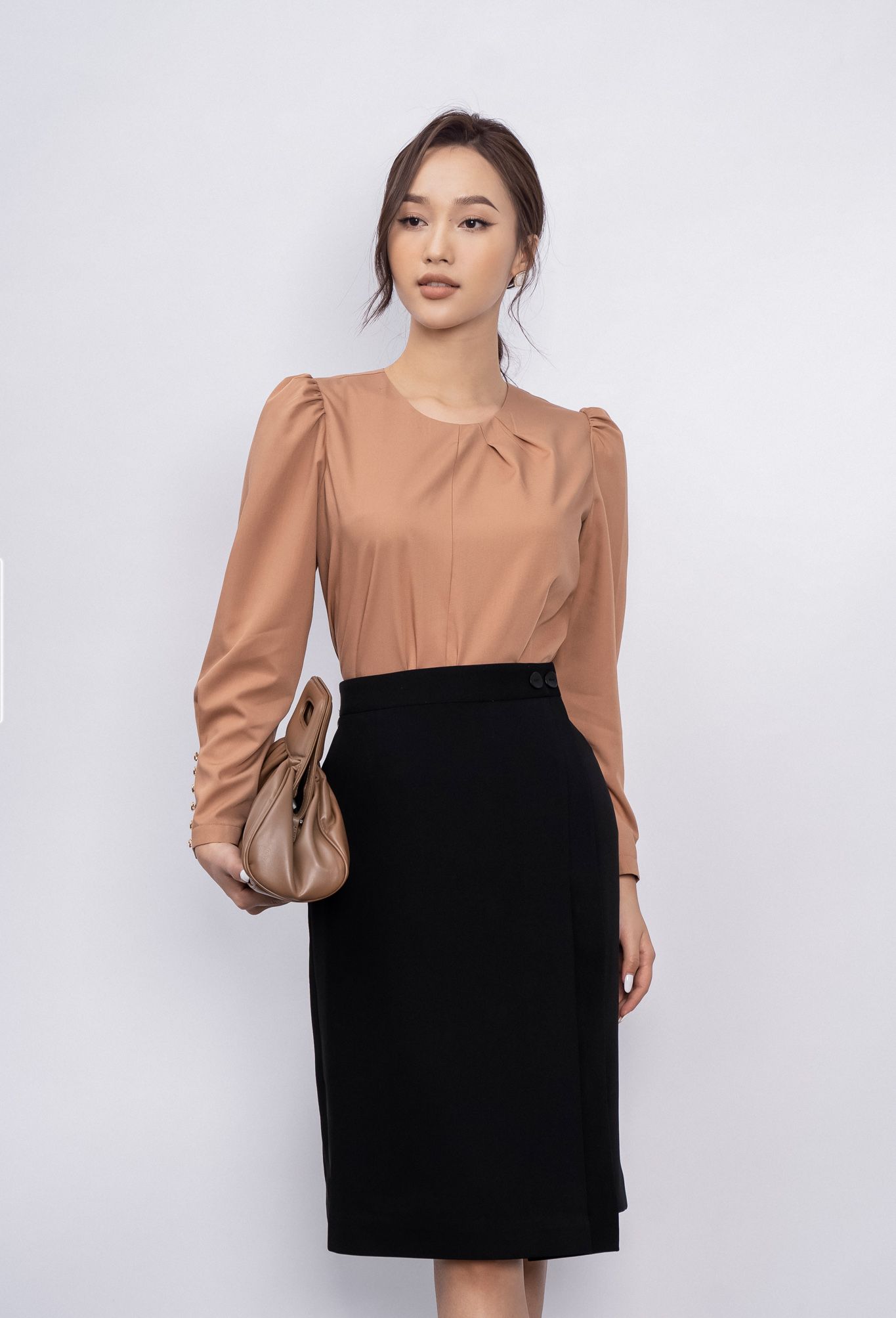  Chân váy ngang gối, Dáng A 22SCVE009D 