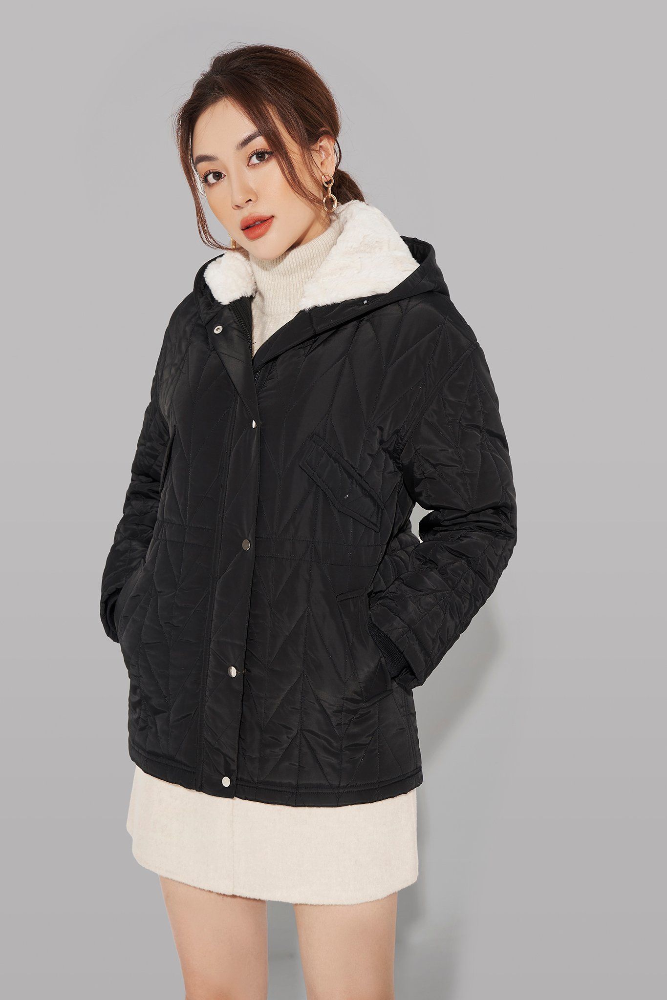  Áo chần bông,  21ACOE025D 