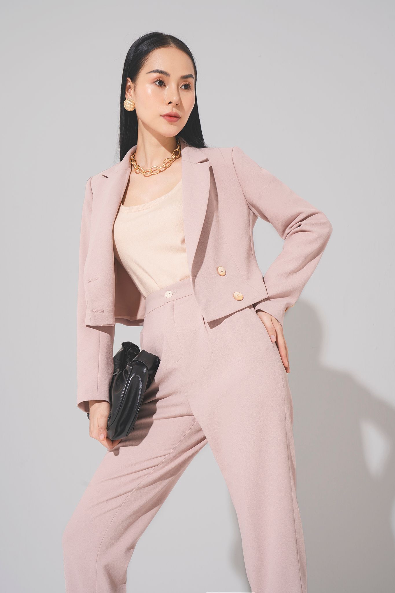 Áo khoác vest nữ hồng thanh lịch  Mẫu áo vest nữ công sở
