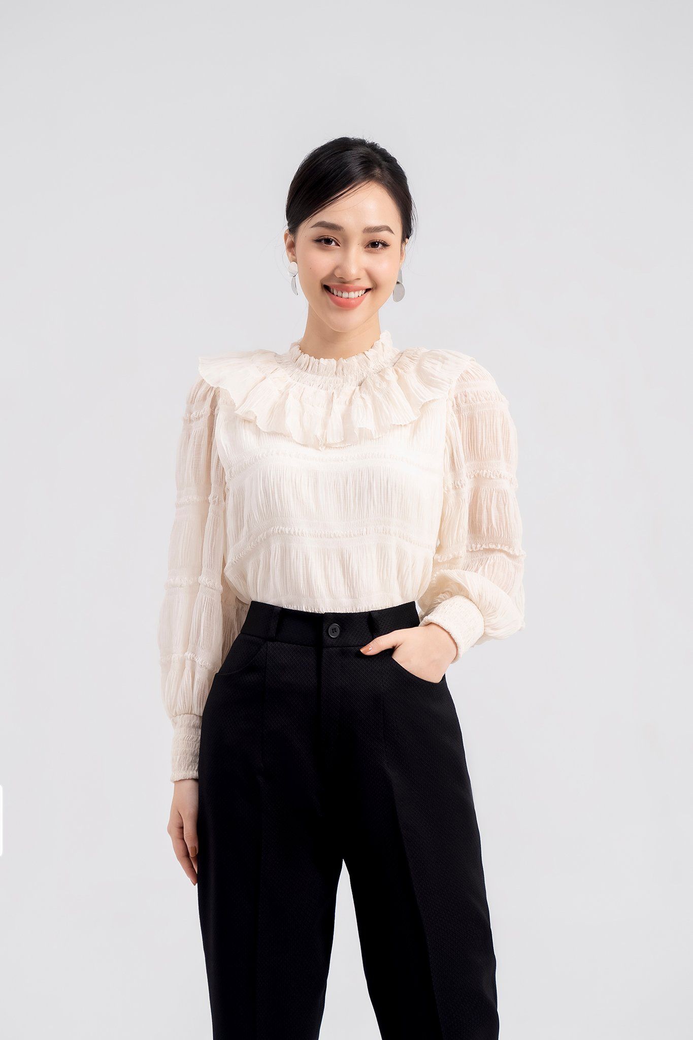 Sơ mi tay dài, Dáng sơ vin 21ASME109B 