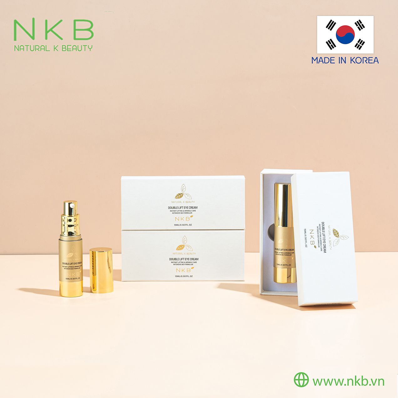  KEM BỌNG MẮT VÀ CHỐNG NHĂN DA, NÂNG CƠ NKB - NKB DOUBLE LIFT EYE CREAM 