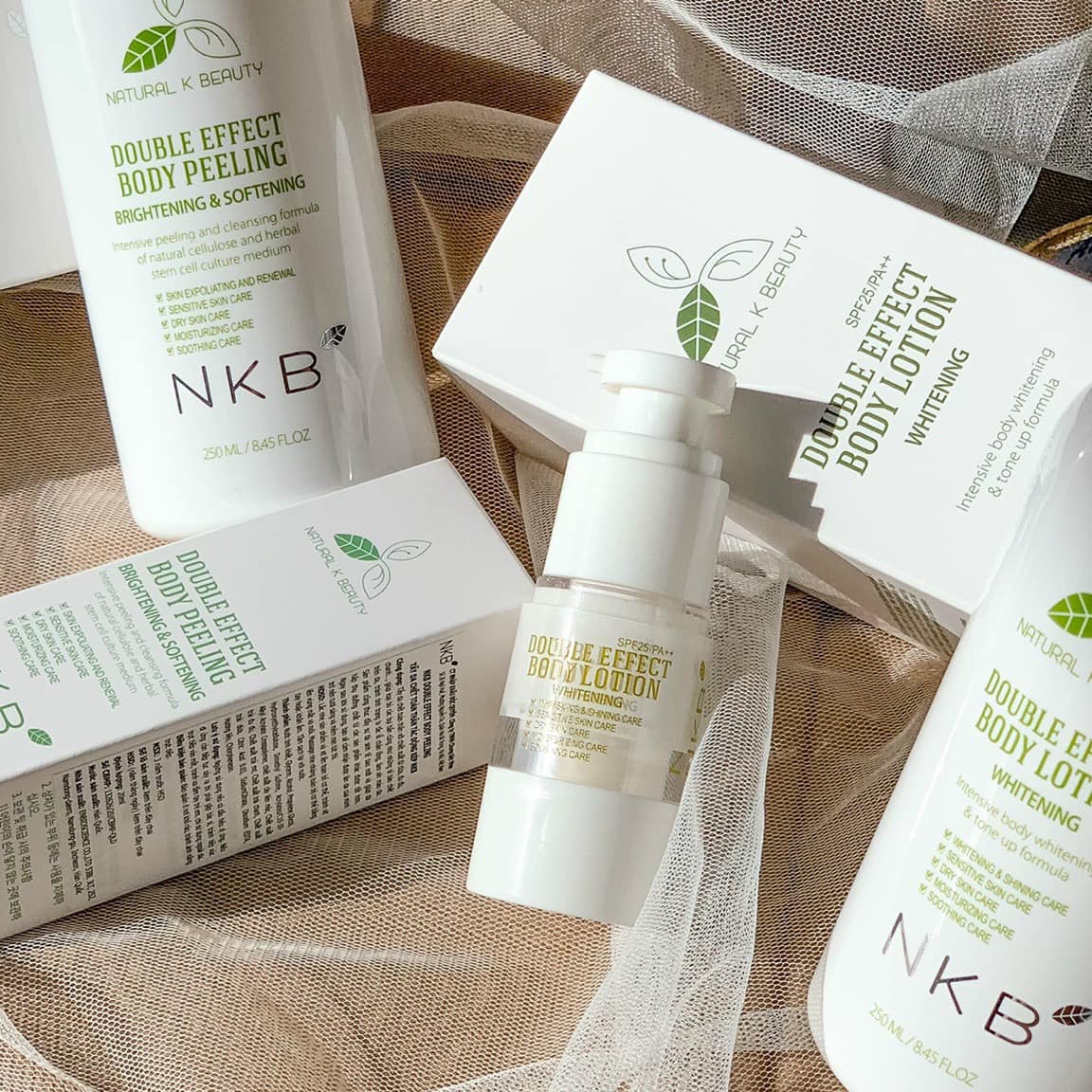 Kem dưỡng trắng da toàn thân Natural K Beauty Double Effect Body Lotion