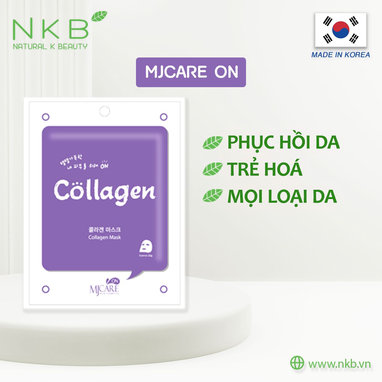  MJCARE ON COLLAGEN MASK - Mặt nạ Collagen MJCARE ON 