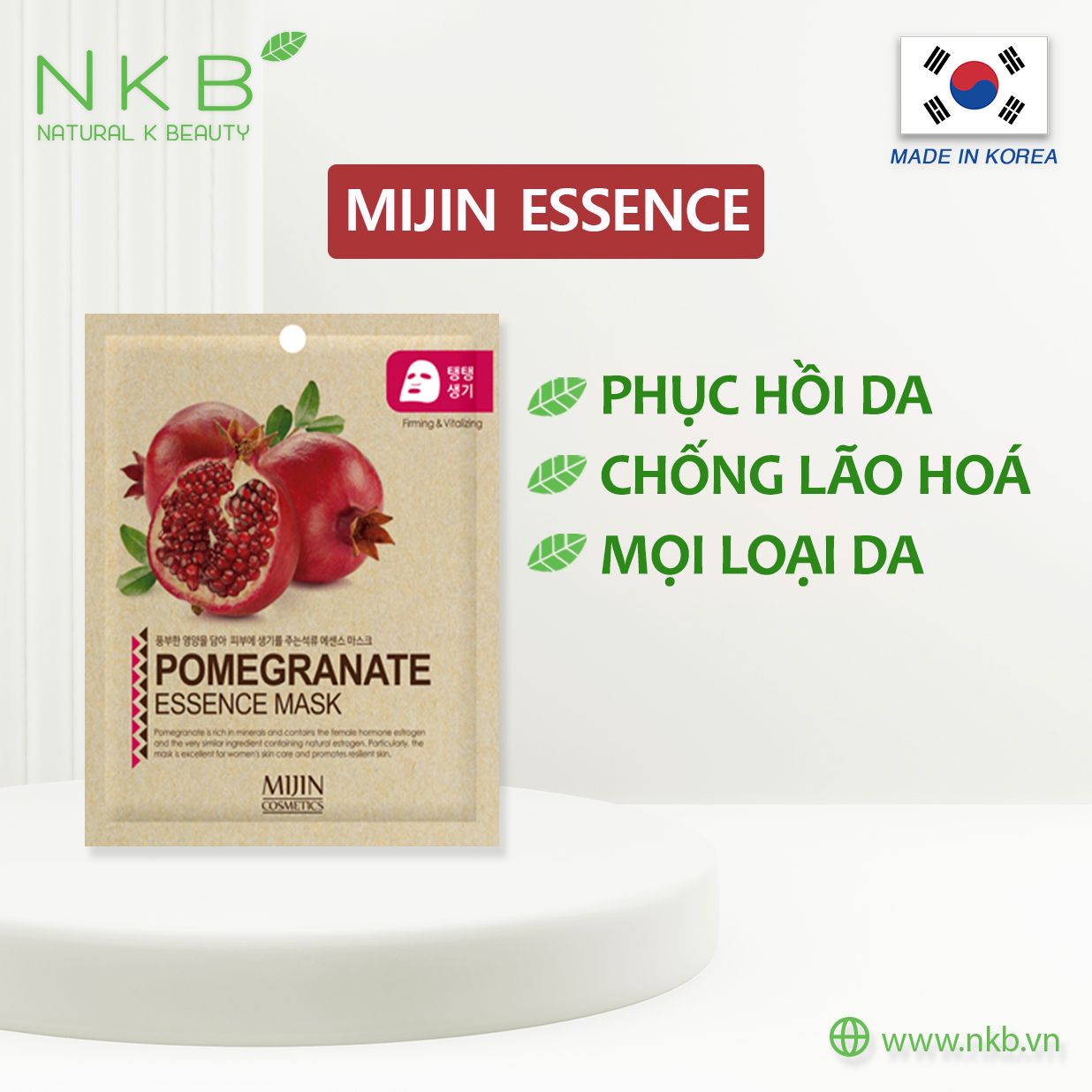  MIJIN POMEGRANATE ESSENCE MASK - Mặt nạ lựu MIJIN ESSENCE 