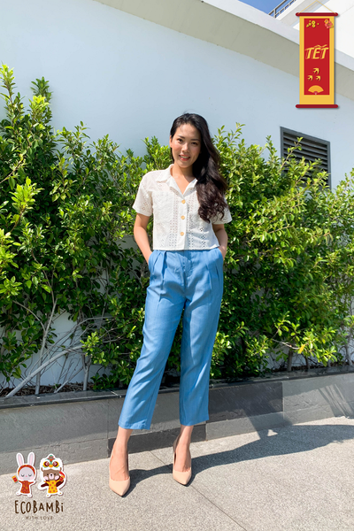  Áo croptop nữ cotton thêu 