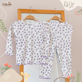  Bộ tay dài thun rib in hoa bé gái ECOBAMBI - BB-23BOBG027 - 8935334001183 