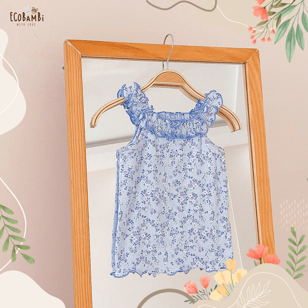  Áo thun 2 dây - viền bèo bé gái - BB-23AOBG044 8935334001244 