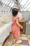  Jumpsuit linen dạng yếm bé gái 