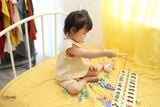  Áo bé gái tay cánh tiên linen 