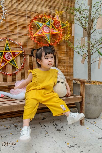  Jumpsuit linen bé gái 