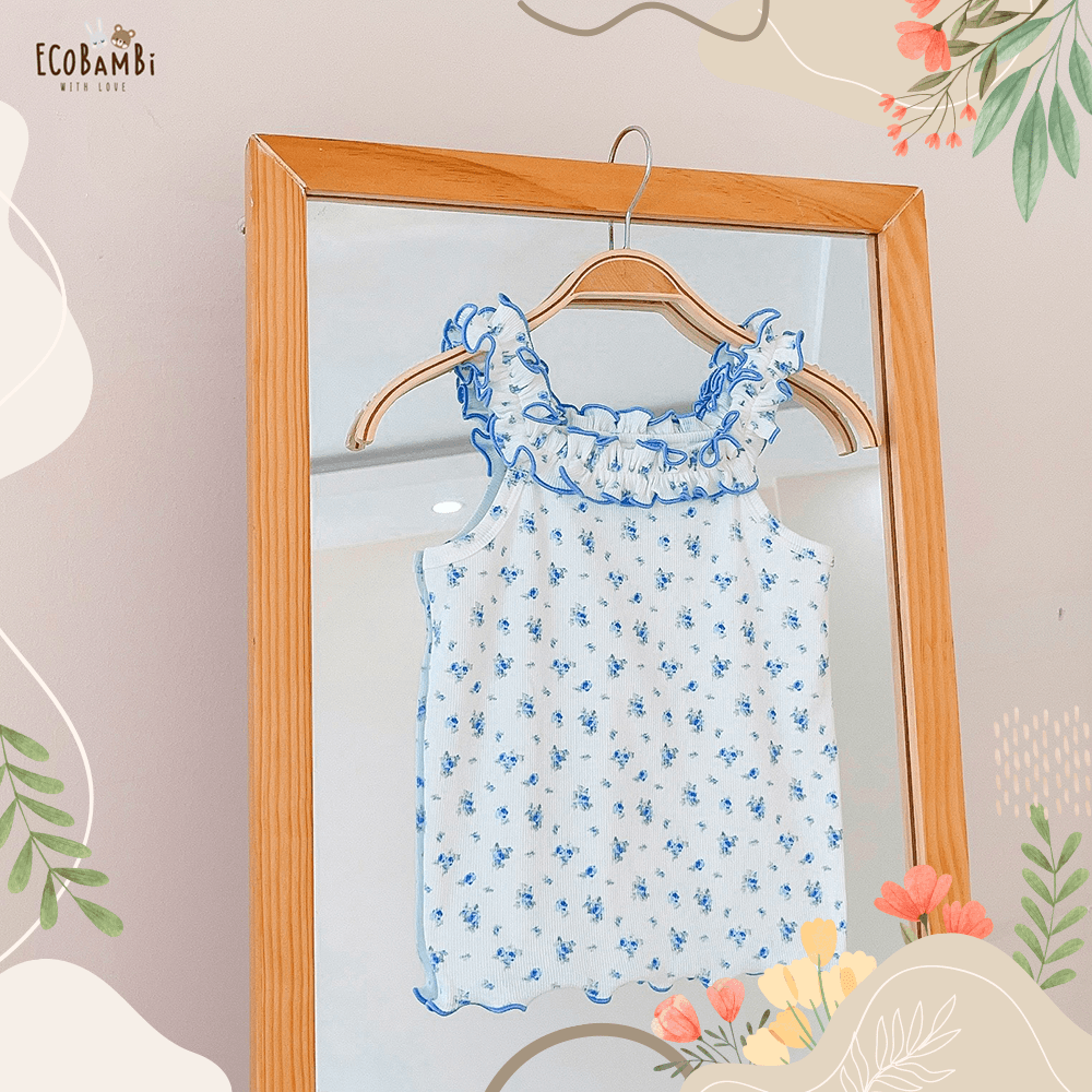  Áo thun 2 dây - viền bèo bé gái - BB-23AOBG044 8935334001244 