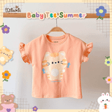  Áo thun tay ngắn viền bèo bé gái ECOBAMBI -  BB-23AOBG009 - 8935334001015 