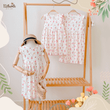  Đầm thun waffle tay cánh tiên cho bé gái - BB-23DAMBG041 -  ECOBAMBI 