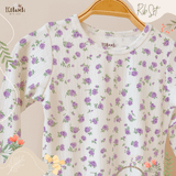  Bộ tay dài thun rib in hoa bé gái ECOBAMBI - BB-23BOBG027 - 8935334001183 