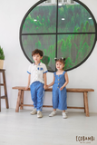  Áo sơ mi bé trai tay ngắn phối màu tencel 