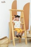  Bộ cotton Muslin Unisex TAY NGẮN, QUẦN LỬNG phong cách Hàn Quốc in hoạ tiết Gấu, Cọp, Thỏ cho bé - 8935334000582 