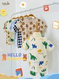  Bộ thun tay ngắn - quần lỡ in họa tiết bé trai ECOBAMBI - BB-24BOBT004 