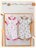  Pyjama muslin cổ lá sen phối bèo bé gái - BB-23BOBG029 - 8935334001206 