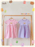  Đầm thun xốp phối muslin - BB-23DAMBG050 - 8935334001350 