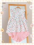  Bộ nữ 2 tay bèo cánh tiên, quần short cotton muslin, có in hoạ tiết đáng yêu Innies - IN-23BONU015 - 8935334001268 