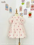  Đầm cotton muslin phối 3 tầng dáng xoè tay phồng đáng yêu cho bé gái BB-23DAMBG016 - ECOBAMBI - 8935334001046 - Restock 