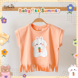  Áo thun croptop tua rua bé gái ECOBAMBI - 1008 - BB-23AOBG010 